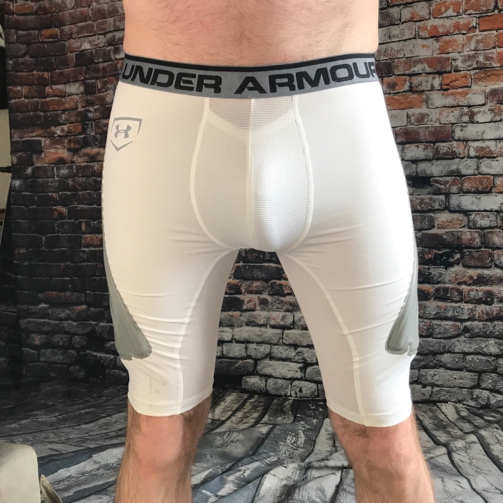 Men’s Under Armour White Compression Shorts LARGE - Picture 3 of 8
